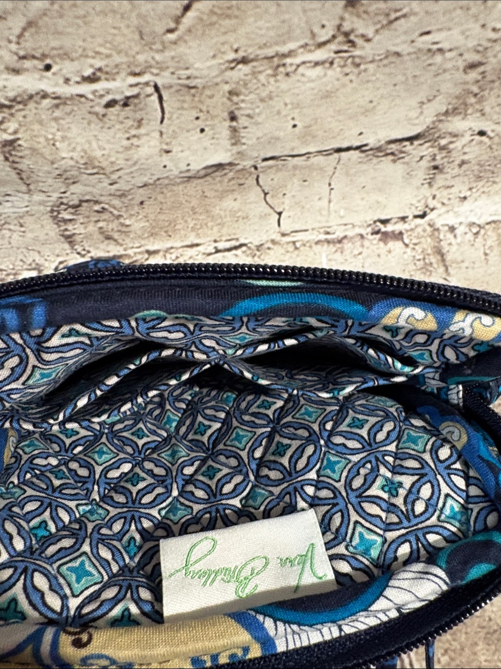 Vera Bradley Navy Floral Quilted Crossbody with Teal & Cream Accents - Picture 8 of 9